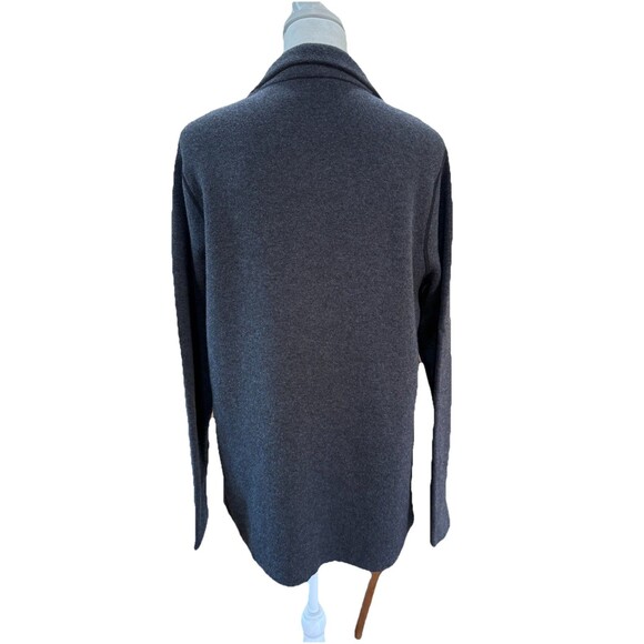 OST Charcoal Gray Cotton Cashmere Knit Blazer Jacket Soft Minimalist Women’s M - Picture 4 of 9